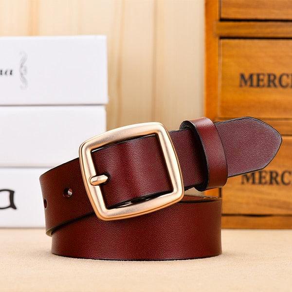 Belt in leather for women, model Haze - Zictor