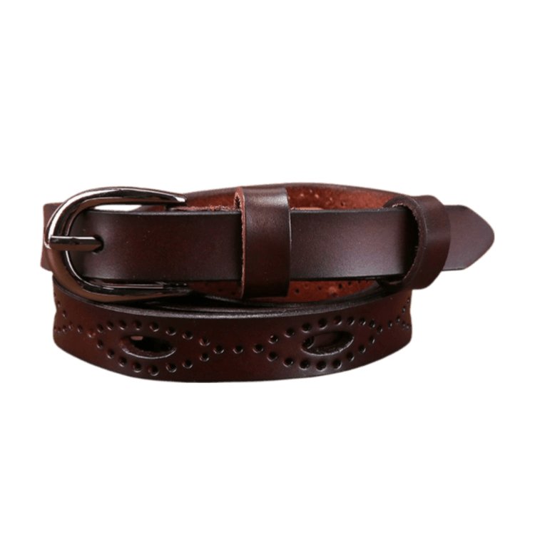 Belt in leather for women, model Jodey - Zictor