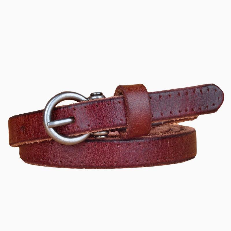 Belt in leather for women, model Lenon - Zictor