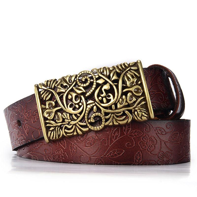 Belt in leather for women, model MKaywe - Zictor