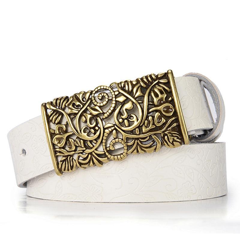 Belt in leather for women, model MKaywe - Zictor