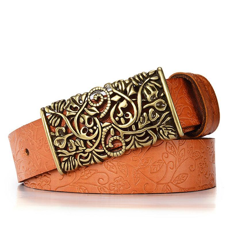 Belt in leather for women, model MKaywe - Zictor