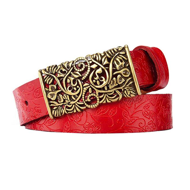 Belt in leather for women, model MKaywe - Zictor