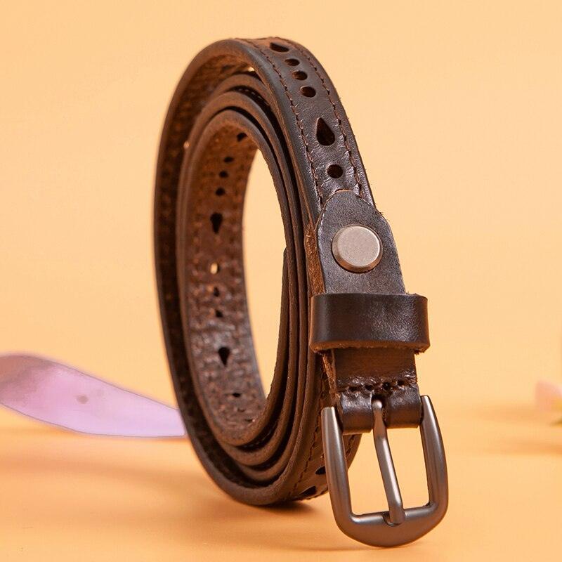 Belt in leather for women, model Maayan - Zictor