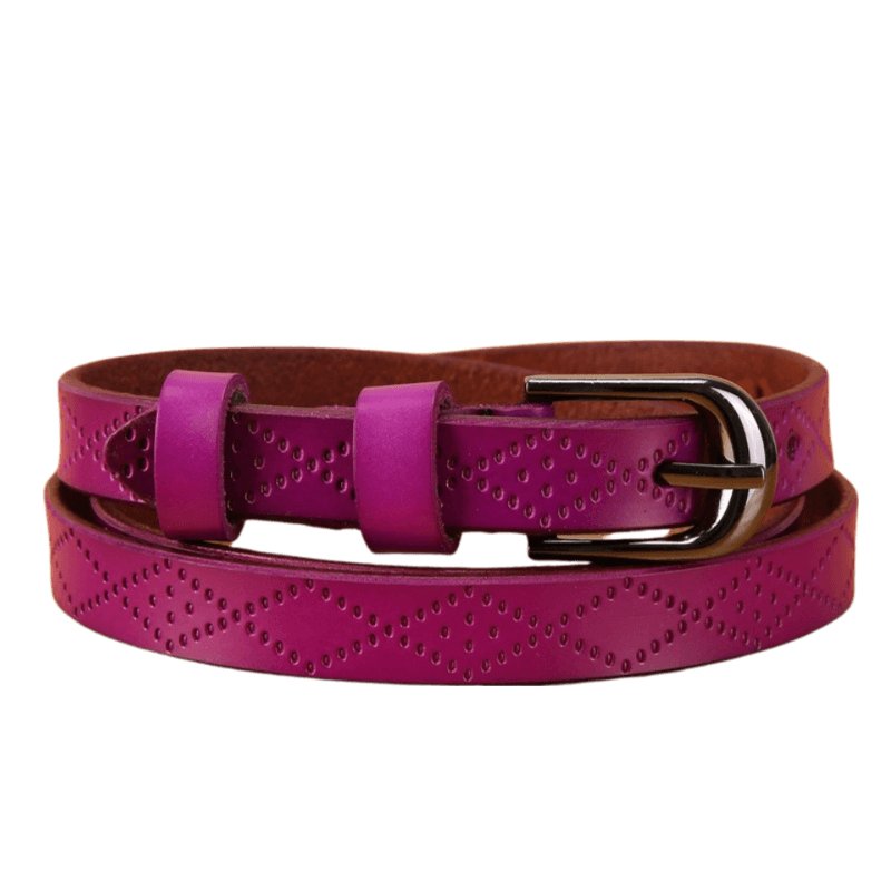 Belt in leather for women, model Mael - Zictor