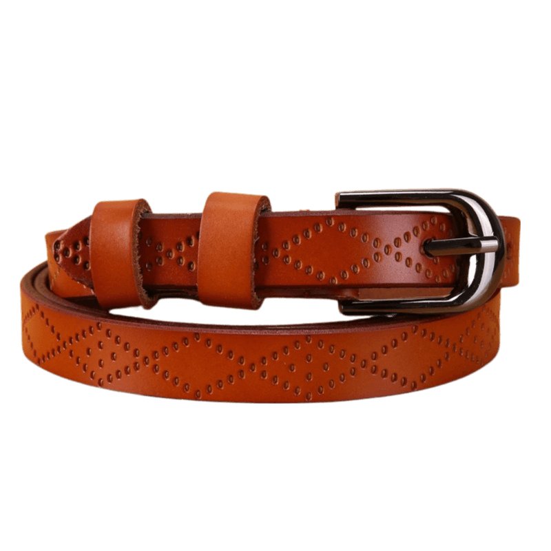 Belt in leather for women, model Mael - Zictor