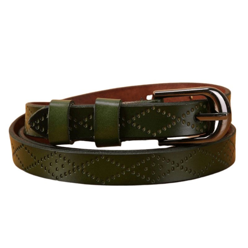 Belt in leather for women, model Mael - Zictor