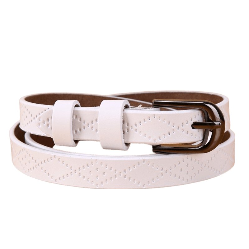 Belt in leather for women, model Mael - Zictor