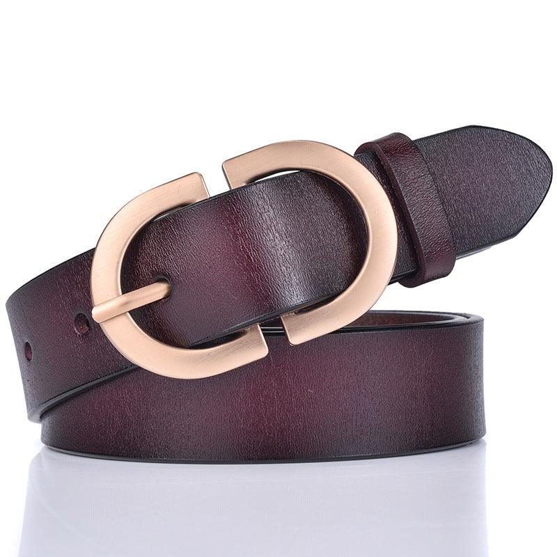 Belt in leather for women, model Myka - Zictor