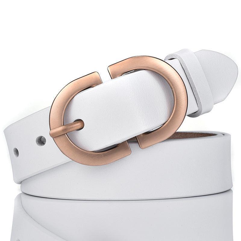 Belt in leather for women, model Myka - Zictor