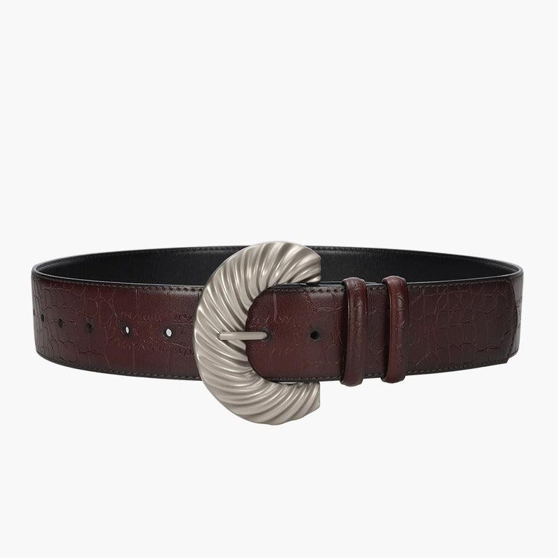 Belt in leather for women, model Nao - Zictor