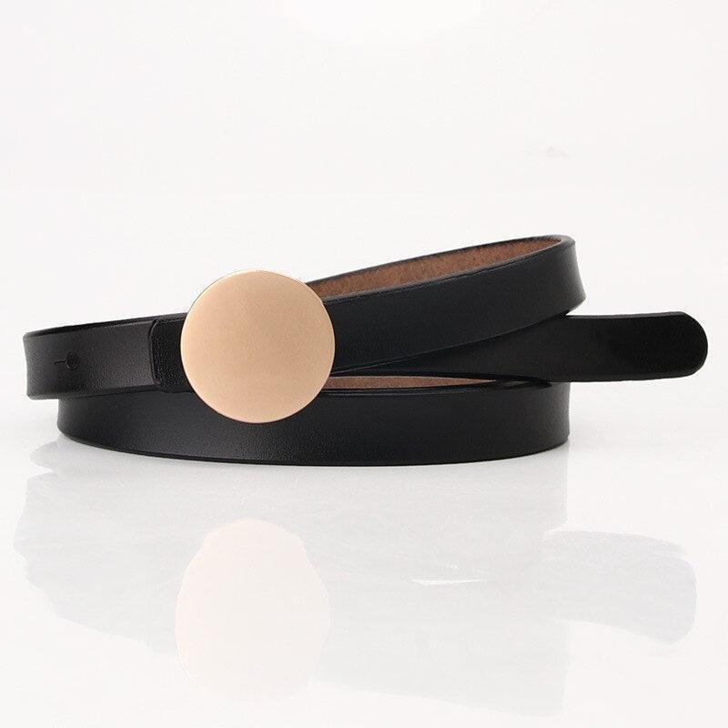 Belt in leather for women, model Noae - Zictor