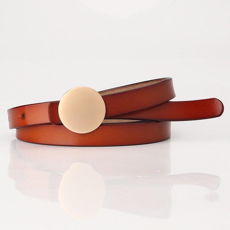 Belt in leather for women, model Noae - Zictor