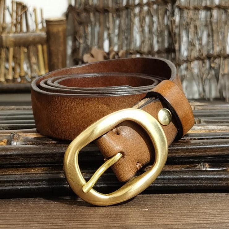 Belt in leather for women, model PaIlkeryyany - Zictor