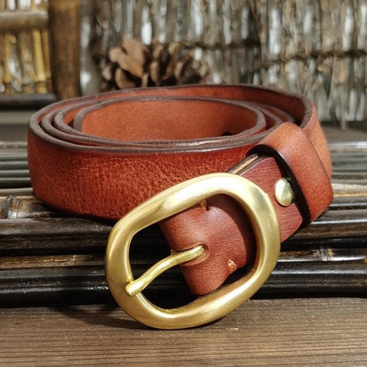 Belt in leather for women, model PaIlkeryyany - Zictor