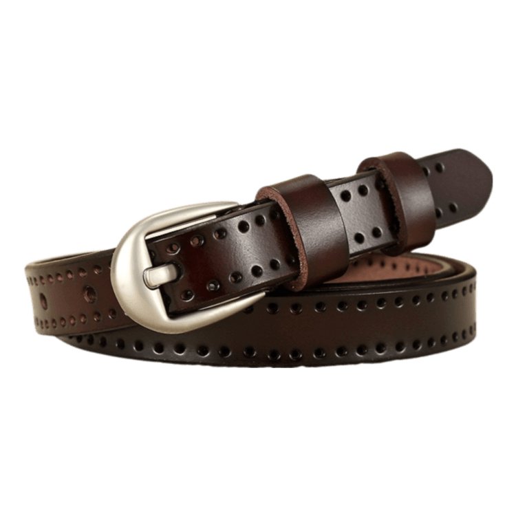 Belt in leather for women, model Paytan - Zictor
