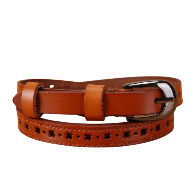 Belt in leather for women, model Renee - Zictor