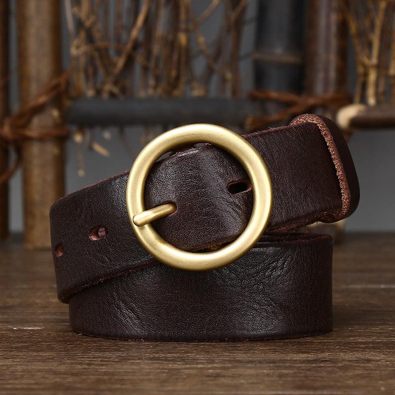 Belt in leather for women, model Rivar - Zictor