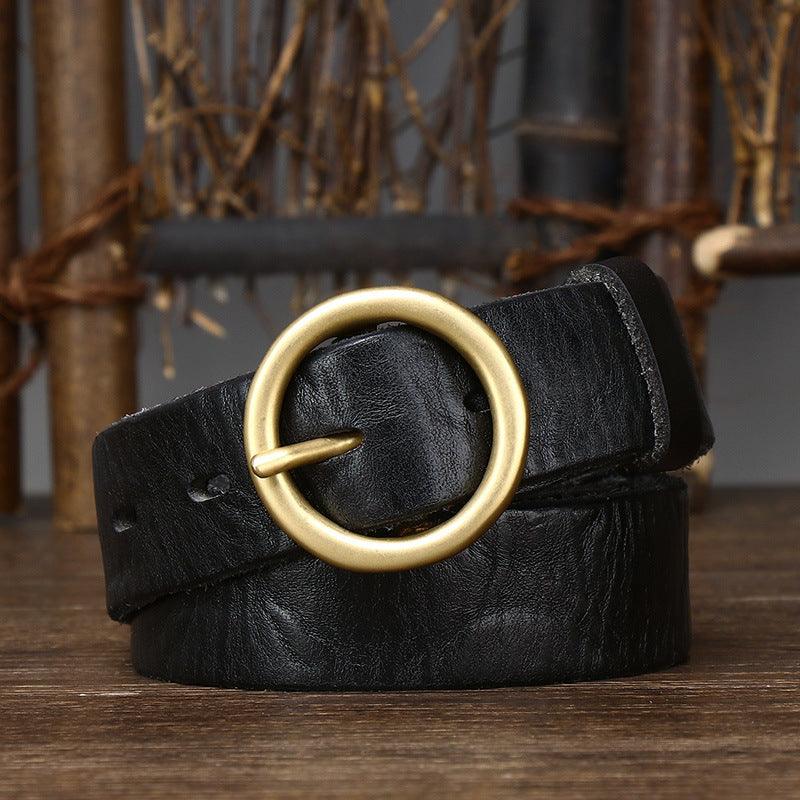Belt in leather for women, model Rivar - Zictor