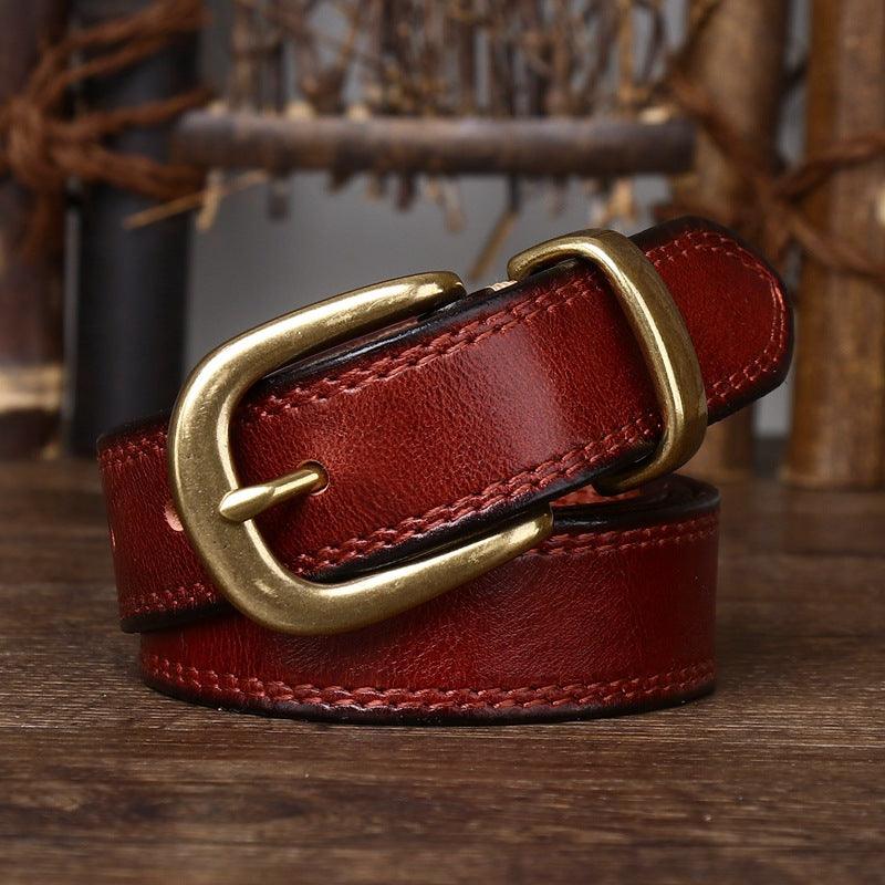 Belt in leather for women, model Said - Zictor