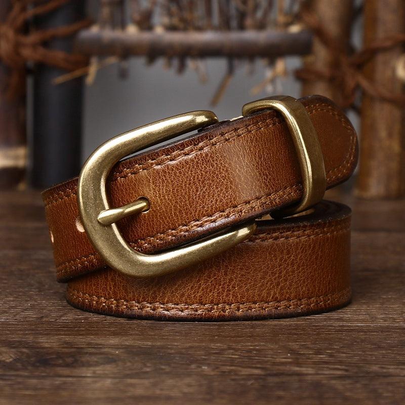 Belt in leather for women, model Said - Zictor
