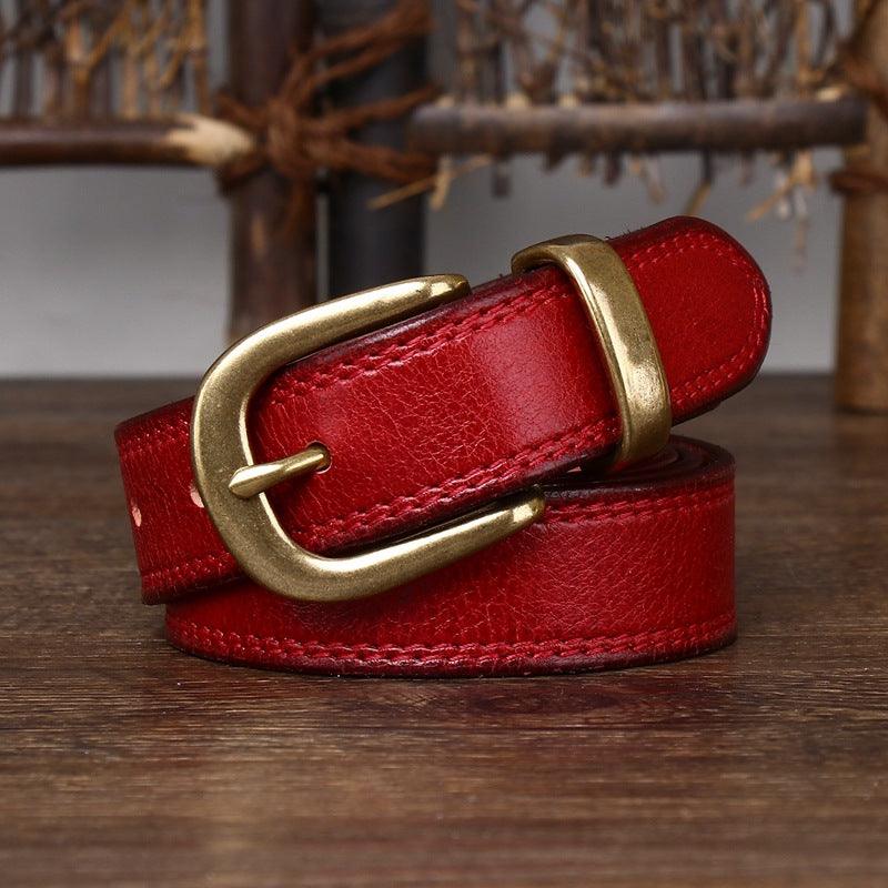 Belt in leather for women, model Said - Zictor
