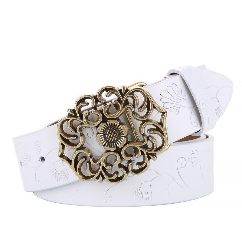 Belt in leather for women, model Shadow - Zictor
