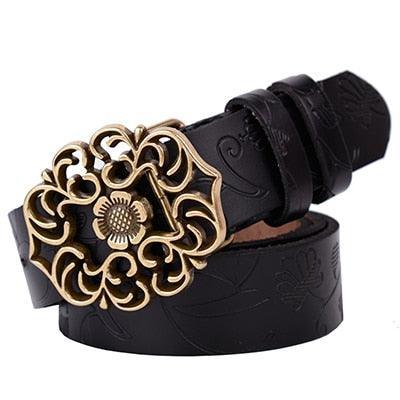 Belt in leather for women, model Shadow - Zictor