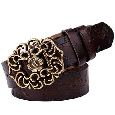 Belt in leather for women, model Shadow - Zictor