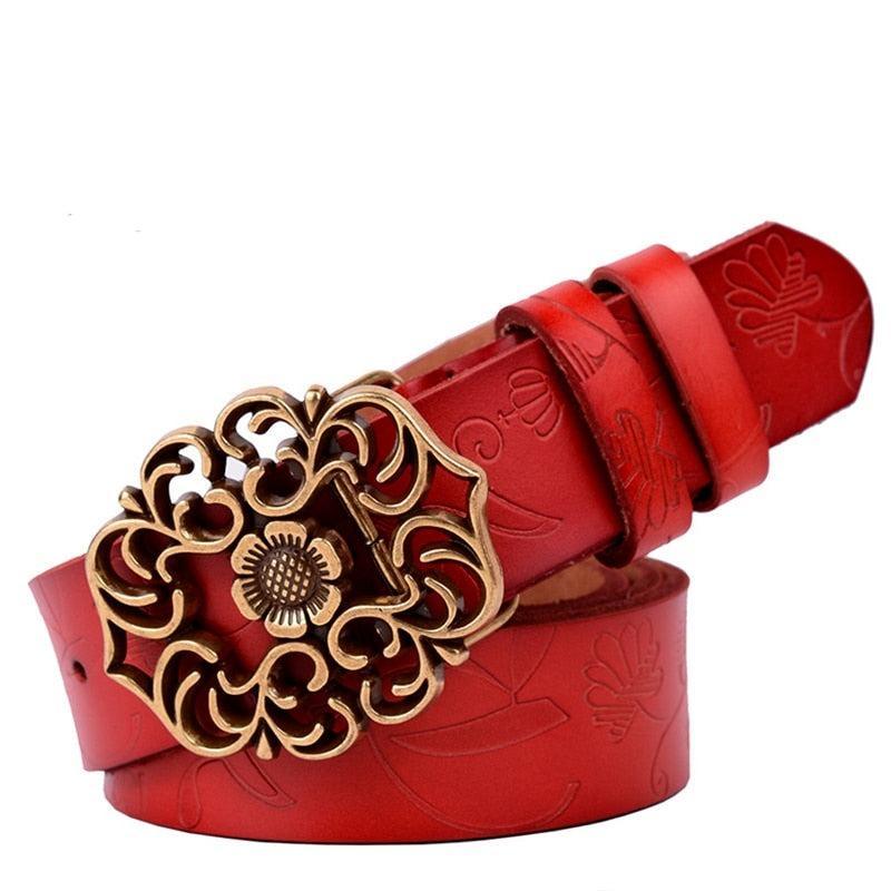 Belt in leather for women, model Shadow - Zictor