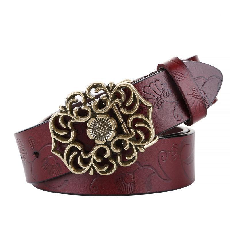 Belt in leather for women, model Shadow - Zictor