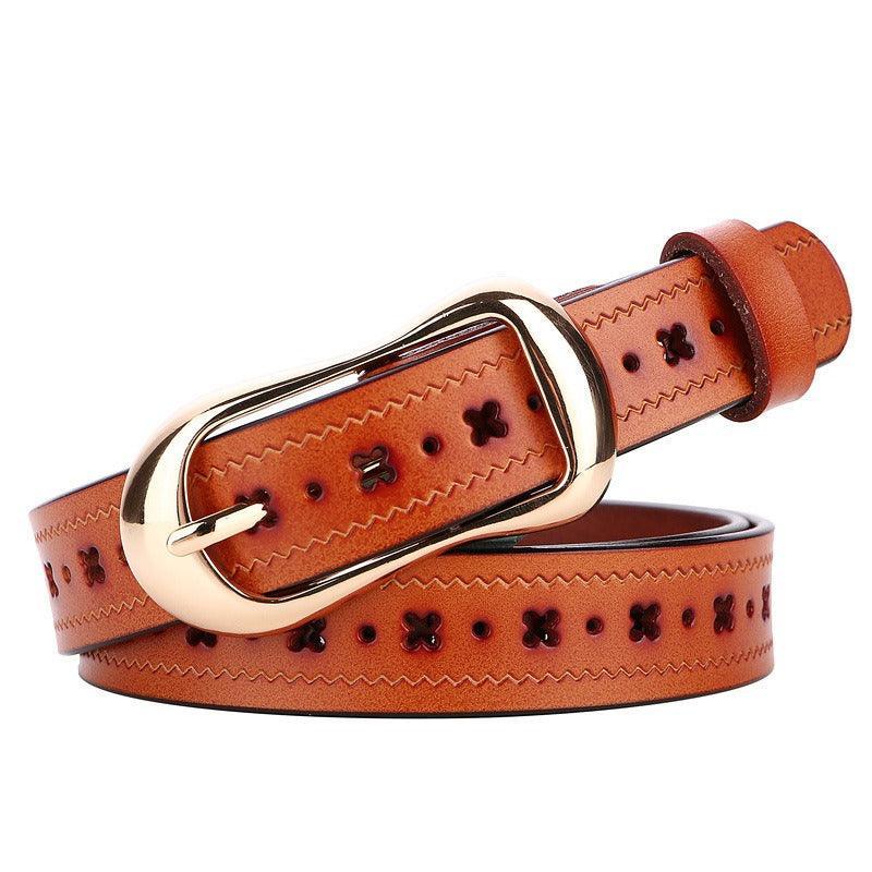 Belt in leather for women, model TKendrix - Zictor