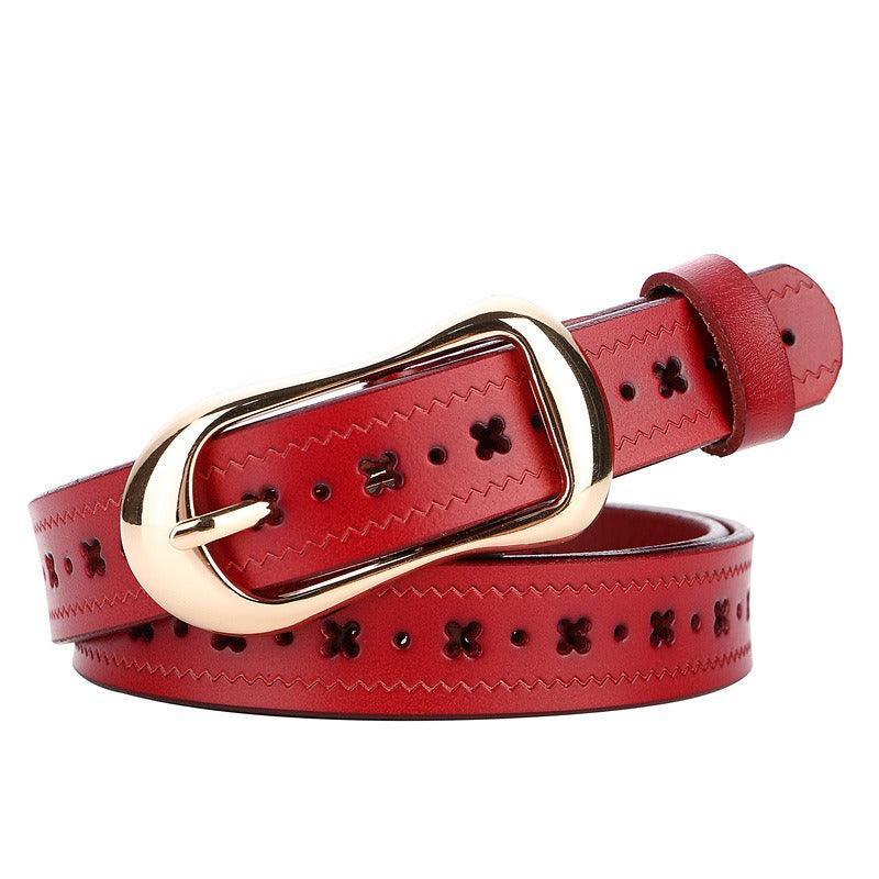 Belt in leather for women, model TKendrix - Zictor