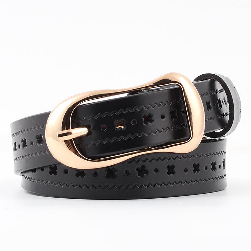 Belt in leather for women, model TKendrix - Zictor