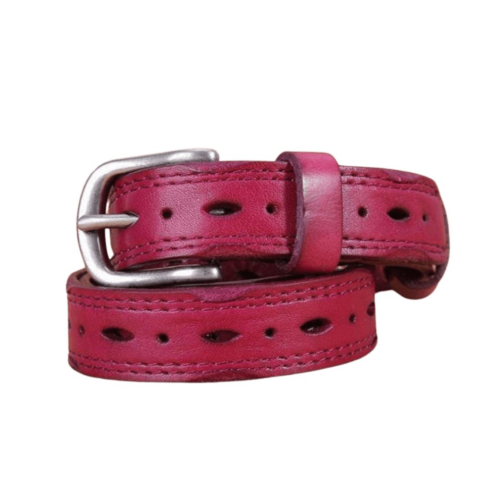 Belt in leather for women, model ElHarley - Zictor