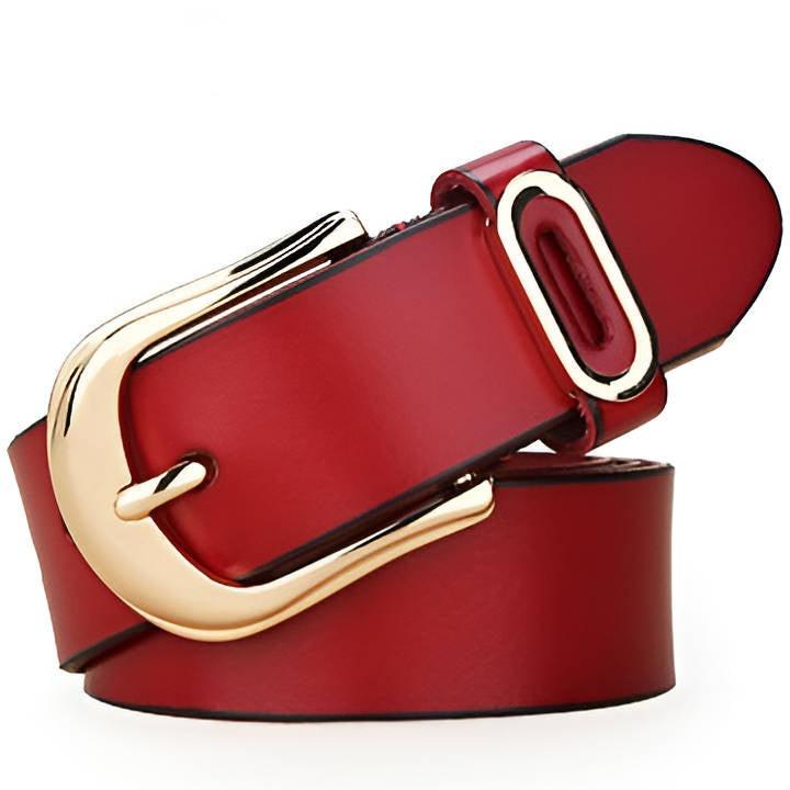 Belt in leather for women, model SChen - Zictor