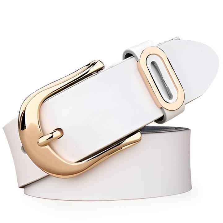 Belt in leather for women, model SChen - Zictor