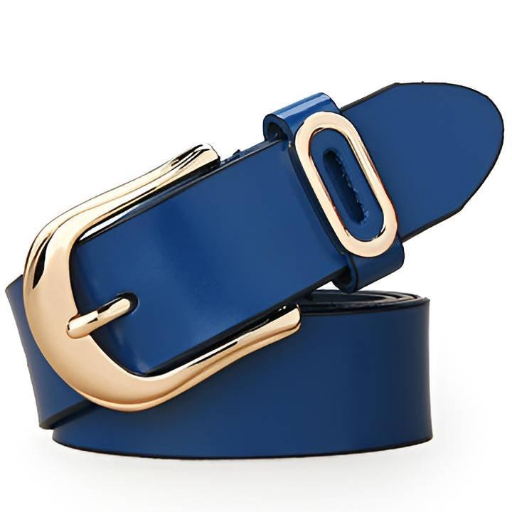 Belt in leather for women, model SChen - Zictor