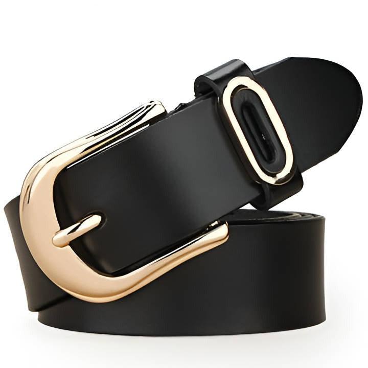 Belt in leather for women, model SChen - Zictor