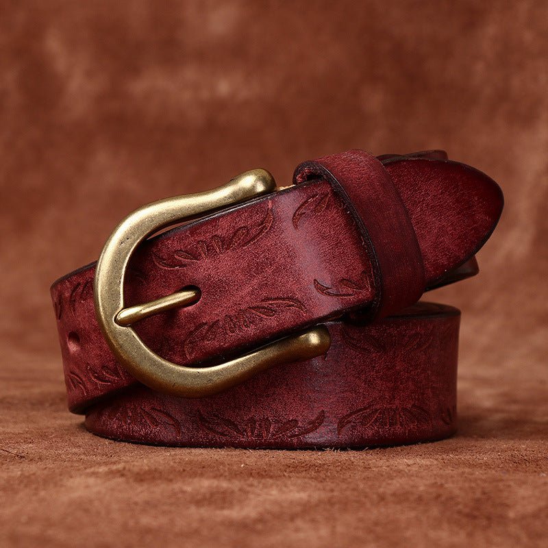 Belt in leather for women ou men, model Allyn - Zictor