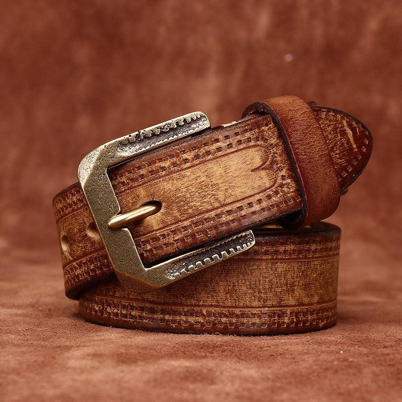 Belt in leather for women ou men, model Chann - Zictor