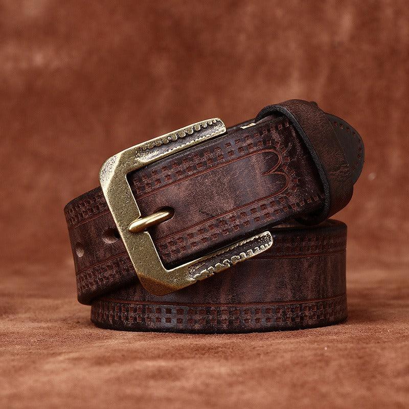 Belt in leather for women ou men, model Chann - Zictor