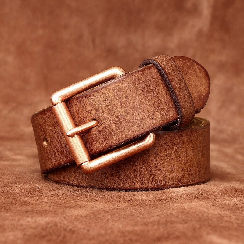 Belt in leather for women ou men, model Courtland - Zictor