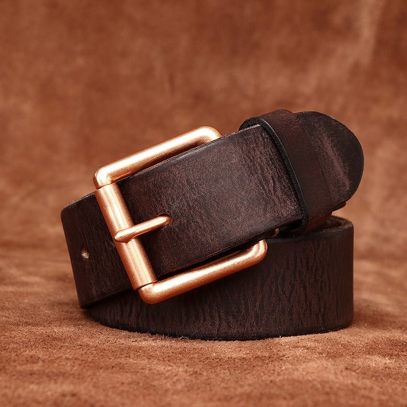 Belt in leather for women ou men, model Courtland - Zictor