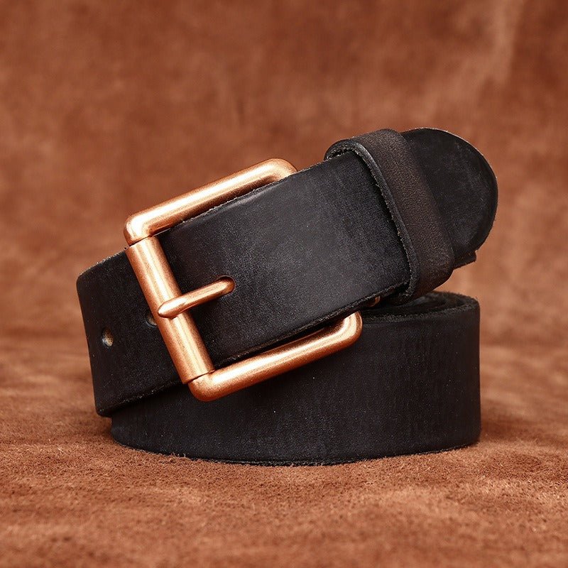 Belt in leather for women ou men, model Courtland - Zictor