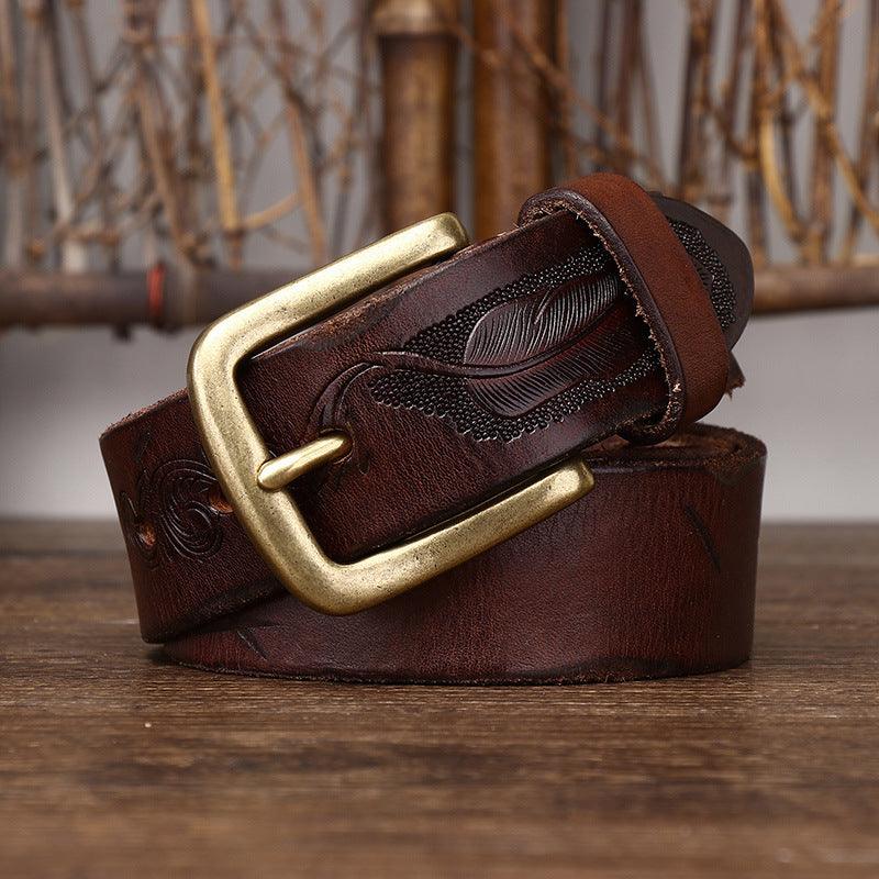 Belt in leather for women ou men, model Eliah - Zictor