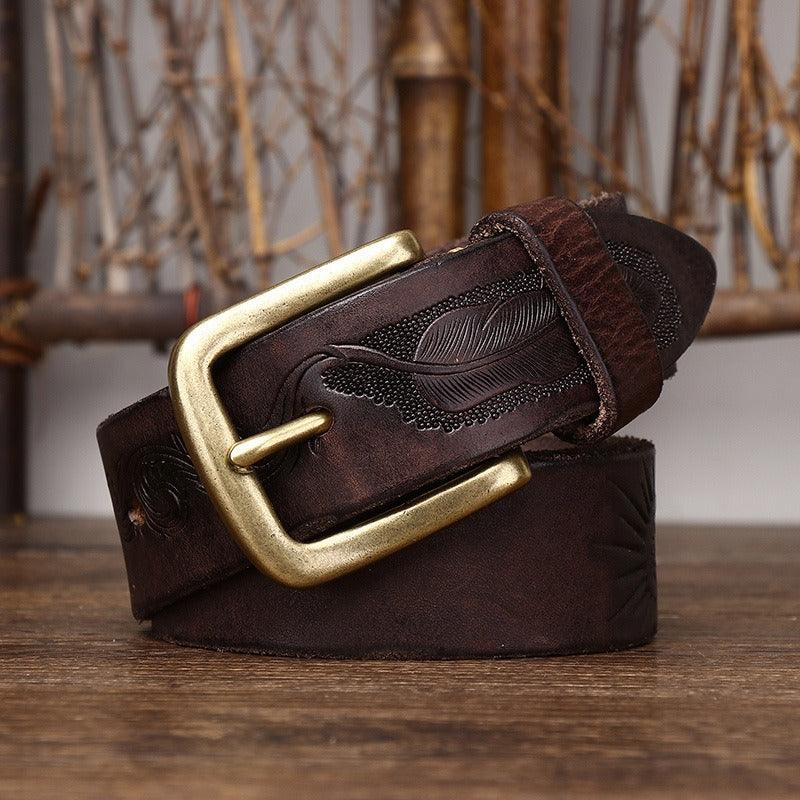 Belt in leather for women ou men, model Eliah - Zictor