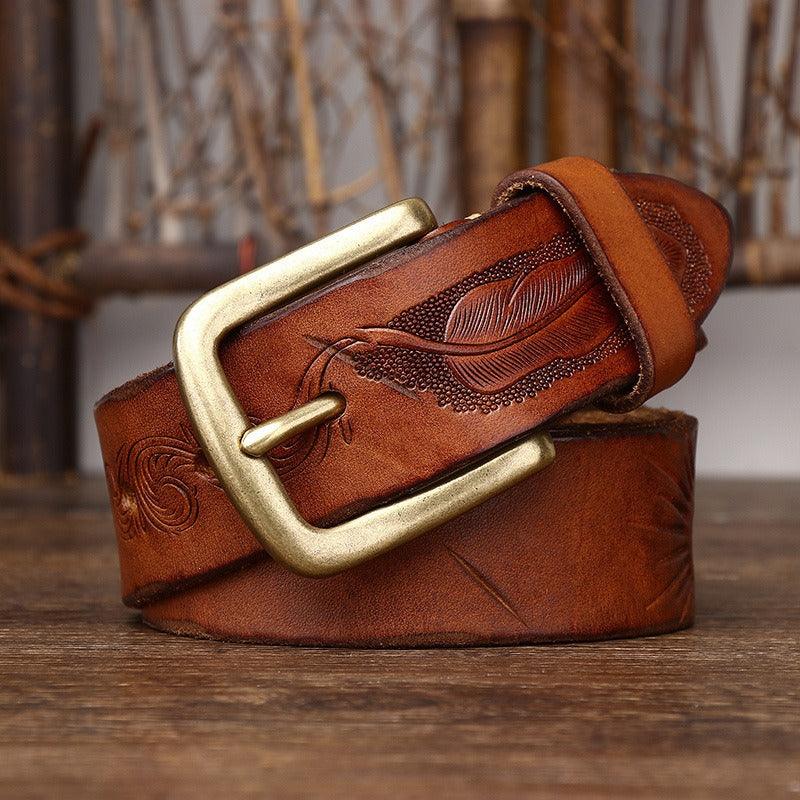 Belt in leather for women ou men, model Eliah - Zictor