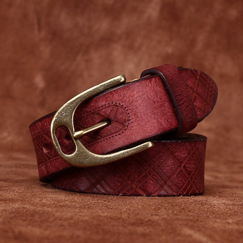 Belt in leather for women ou men, model Kendrixelu - Zictor