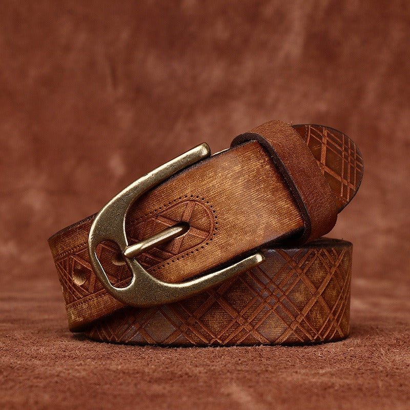 Belt in leather for women ou men, model Kendrixelu - Zictor